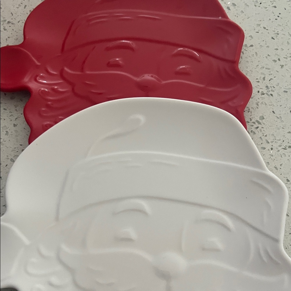 Red and White Santa Claus Plates